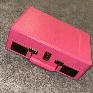 Pink Suitcase with Black Accents